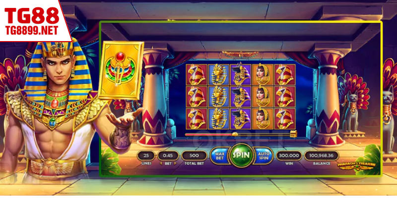 Giao diện bảo vật Praoh với bối cảnh Ai Cập cổ đại